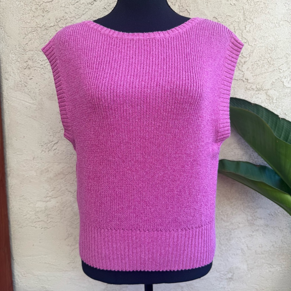 Anthropologie Maeve Pink Sleeveless Boatneck Sweater Vest - Picture 6 of 11